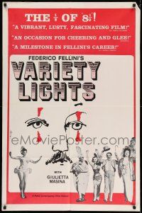 1y918 VARIETY LIGHTS 1sh '65 early Federico Fellini, Luci del Varieta, vaudeville!