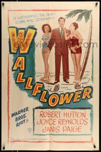 1y934 WALLFLOWER 1sh '48 Robert Hutton, Joyce Reynolds & Janis Paige, from the Broadway play, rare!