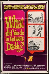1y946 WHAT DID YOU DO IN THE WAR DADDY 1sh '66 James Coburn, Blake Edwards, funny design!