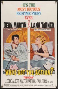 1y960 WHO'S GOT THE ACTION 1sh '62 Daniel Mann directed, Dean Martin & irresistible Lana Turner!