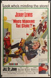 1y961 WHO'S MINDING THE STORE 1sh '63 Jerry Lewis is the unhandiest handyman, Jill St. John!