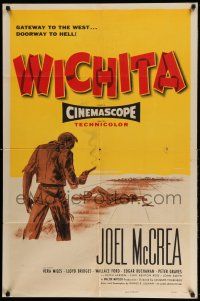 1y964 WICHITA 1sh '55 Joel McCrea, Lloyd Bridges & Vera Miles in Kansas!
