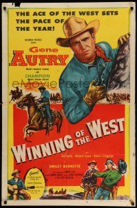 1y975 WINNING OF THE WEST 1sh '52 Gene Autry, ace of the West sets the pace of the year!