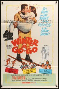 1y976 WINTER A GO-GO 1sh '65 ski buffs & ski babes on the go-go in the snow-snow!