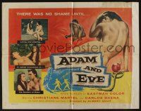 1z532 ADAM & EVE 1/2sh '58 sexiest art of naked man & woman in the Mexican Garden of Eden!