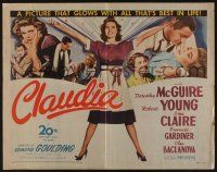 1z623 CLAUDIA 1/2sh '43 art of full-length Dorothy McGuire, Robert Young & Ina Claire!