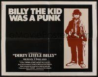 1z650 DIRTY LITTLE BILLY 1/2sh '72 cool art of Michael J. Pollard as Billy the Kid!