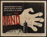 1z695 HAND 1/2sh '61 cool artwork of giant hand reaching for man in trench coat with gun!