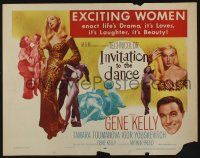 1z716 INVITATION TO THE DANCE 1/2sh '56 great artwork of Gene Kelly dancing with Tamara Toumanova!