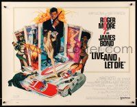 1z749 LIVE & LET DIE 1/2sh '73 art of Roger Moore as James Bond by Robert McGinnis!