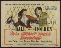 1z765 MISS GRANT TAKES RICHMOND 1/2sh '49 great image of Lucille Ball striking William Holden!