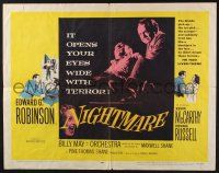 1z781 NIGHTMARE 1/2sh '56 Edward G. Robinson, from the Cornel Woolrich novel!