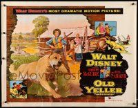 1z787 OLD YELLER 1/2sh '57 Dorothy McGuire, Fess Parker, art of Walt Disney's most classic canine!