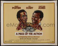 1z806 PIECE OF THE ACTION 1/2sh '77 great Drew Struzan art of Sidney Poitier & Bill Cosby!