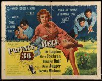 1z811 PRIVATE HELL 36 style A 1/2sh '54 sexy Ida Lupino makes men steal and kill, Don Siegel!