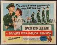 1z813 PRIVATE WAR OF MAJOR BENSON style B 1/2sh '55 Charlton Heston ordering around little kids!