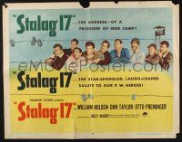 1z872 STALAG 17 style B 1/2sh '53 different image of Holden & POWs whistling by barbed wire!