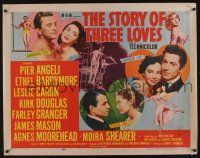 1z877 STORY OF THREE LOVES style A 1/2sh '53 Kirk Douglas, Pier Angeli, Leslie Caron, Granger!