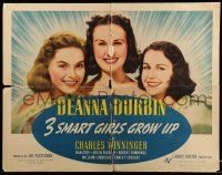 1z904 THREE SMART GIRLS GROW UP 1/2sh '39 close portrait of Deanna Durbin, Nan Grey & Helen Parrish!