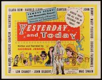 1z981 YESTERDAY & TODAY 1/2sh '53 classic old-time silent stars including Chaplin & Clara Bow!