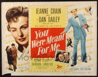 1z985 YOU WERE MEANT FOR ME 1/2sh '48 Dan Dailey, close up of pretty Jeanne Crain!