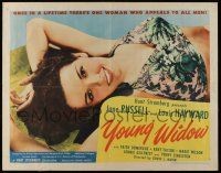 1z994 YOUNG WIDOW style A 1/2sh '46 image of world's most exciting sexy brunette Jane Russell!