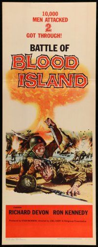 1z019 BATTLE OF BLOOD ISLAND insert '60 Joel Rapp, Richard Devon, incredibly bloody war artwork!