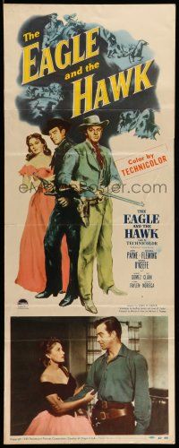 1z087 EAGLE & THE HAWK insert '50 western art of John Payne, Rhonda Fleming, Dennis O'Keefe!