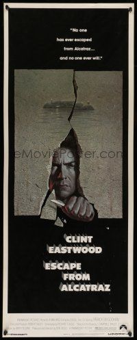 1z100 ESCAPE FROM ALCATRAZ insert '79 cool artwork of Clint Eastwood busting out by Lettick!