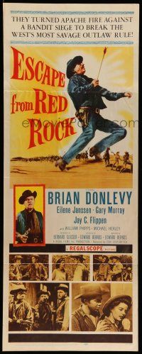 1z102 ESCAPE FROM RED ROCK insert '57 Brian Donlevy, Eilene Janssen & Gary Murray in western action!