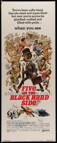 1z139 FIVE ON THE BLACK HAND SIDE insert '73 great Jack Davis artwork of entire cast!