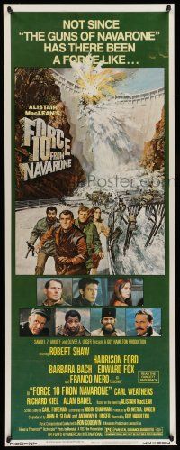 1z146 FORCE 10 FROM NAVARONE insert '78 Robert Shaw, Harrison Ford, cool art by Bryan Bysouth!