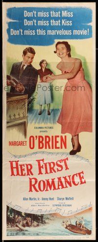 1z180 HER FIRST ROMANCE insert '51 cute grown up Margaret O'Brien wearing tiara is boy-crazy!