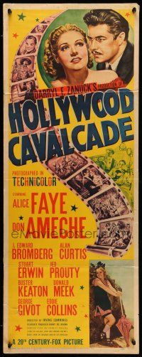 1z183 HOLLYWOOD CAVALCADE insert '39 art of Alice Faye, Don Ameche & many top stars!