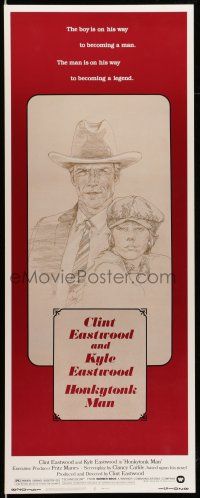 1z185 HONKYTONK MAN insert '82 cool art of Clint Eastwood & his son Kyle Eastwood by J. Isom!