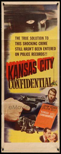 1z218 KANSAS CITY CONFIDENTIAL insert '52 John Payne, Coleen Gray, bullet force & blackjack fury!