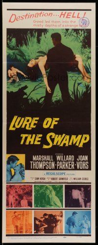 1z253 LURE OF THE SWAMP insert '57 two men & a super sexy woman find their destination is Hell!