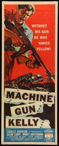 1z256 MACHINE GUN KELLY insert '58 cool art of Charles Bronson w/gun, Roger Corman, AIP!