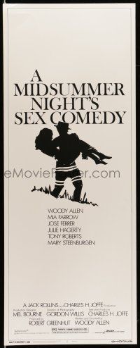 1z276 MIDSUMMER NIGHT'S SEX COMEDY insert '82 Woody Allen, Mia Farrow, silhouette art by Kleeger!