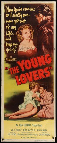 1z296 NEVER FEAR insert '50 Ida Lupino, Sally Forrest doesn't stop loving when things go wrong!
