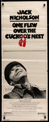 1z307 ONE FLEW OVER THE CUCKOO'S NEST insert '75 great c/u of Jack Nicholson, Milos Forman classic