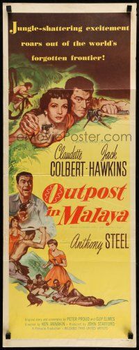 1z313 OUTPOST IN MALAYA insert '52 Claudette Colbert, Jack Hawkins, today's BIG adventure story!
