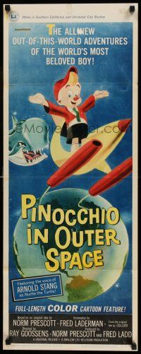 1z330 PINOCCHIO IN OUTER SPACE insert '65 great sci-fi cartoon art, explore new worlds of wonder!