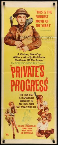 1z342 PRIVATE'S PROGRESS insert '56 John Boulting directed, Richard Attenborough, Dennis Price
