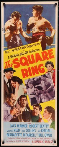 1z421 SQUARE RING insert '55 boxer Robert Beatty + sexy Joan Collins & Kay Kendall!