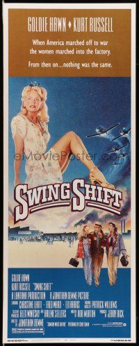 1z435 SWING SHIFT insert '84 sexy full-length Goldie Hawn, Kurt Russell, art by Chorney!