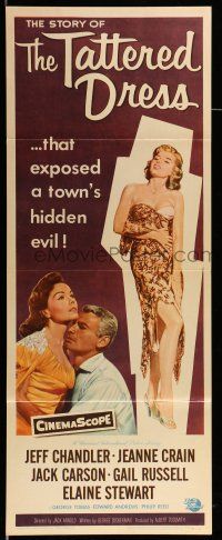 1z440 TATTERED DRESS insert '57 Jeff Chandler, Jeanne Crain & sexy half-dressed Elaine Stewart!