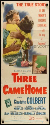 1z456 THREE CAME HOME insert '49 images of Claudette Colbert, women without their men!