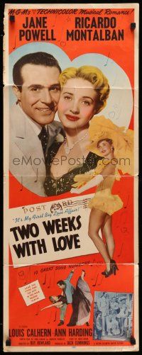 1z480 TWO WEEKS WITH LOVE insert '50 full-length image of sexy Jane Powell, Ricardo Montalban!