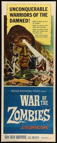 1z499 WAR OF THE ZOMBIES insert '65 John Drew Barrymore, unconquerable warriors of the damned!